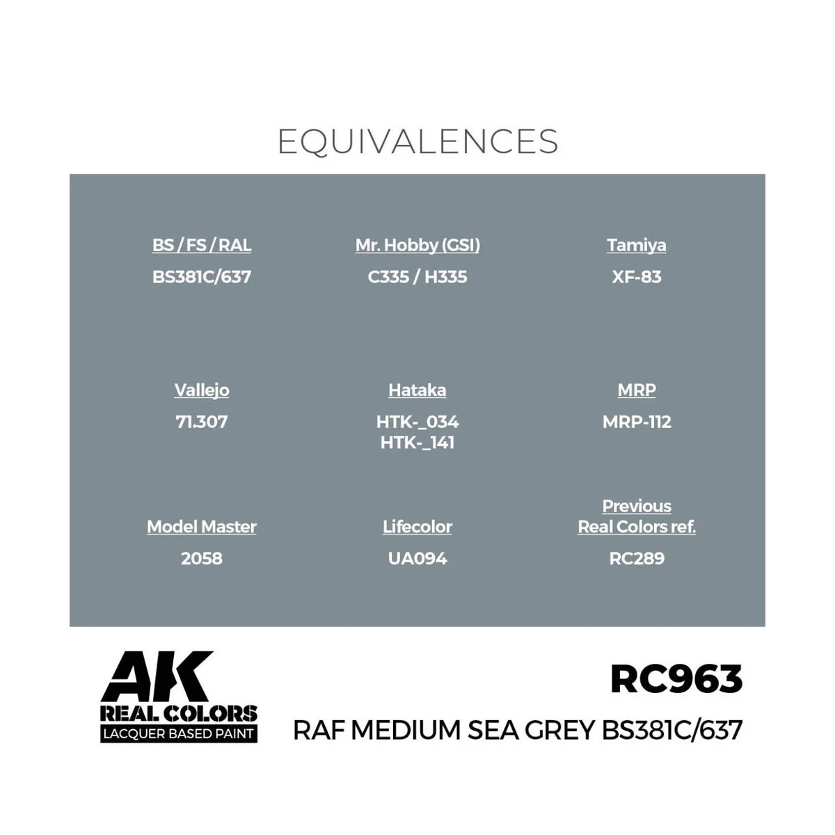 Real Colors: RAF Medium Sea Grey BS381C/637 17 ml. - AK Interactive...