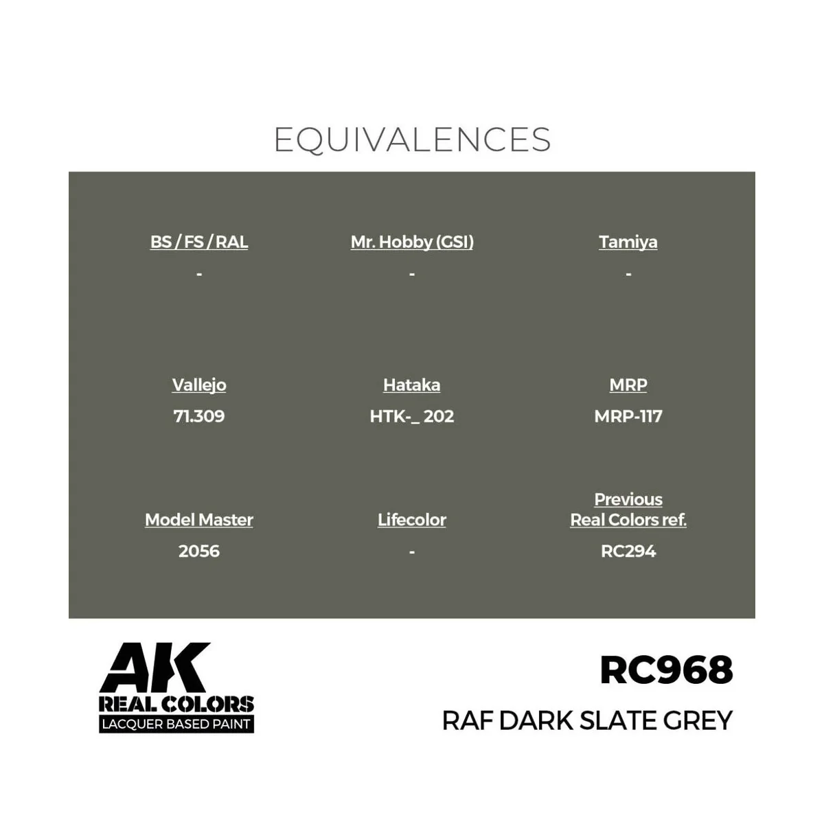Real Colors: RAF Dark Slate Grey 17 ml. - AK Interactive RC968
