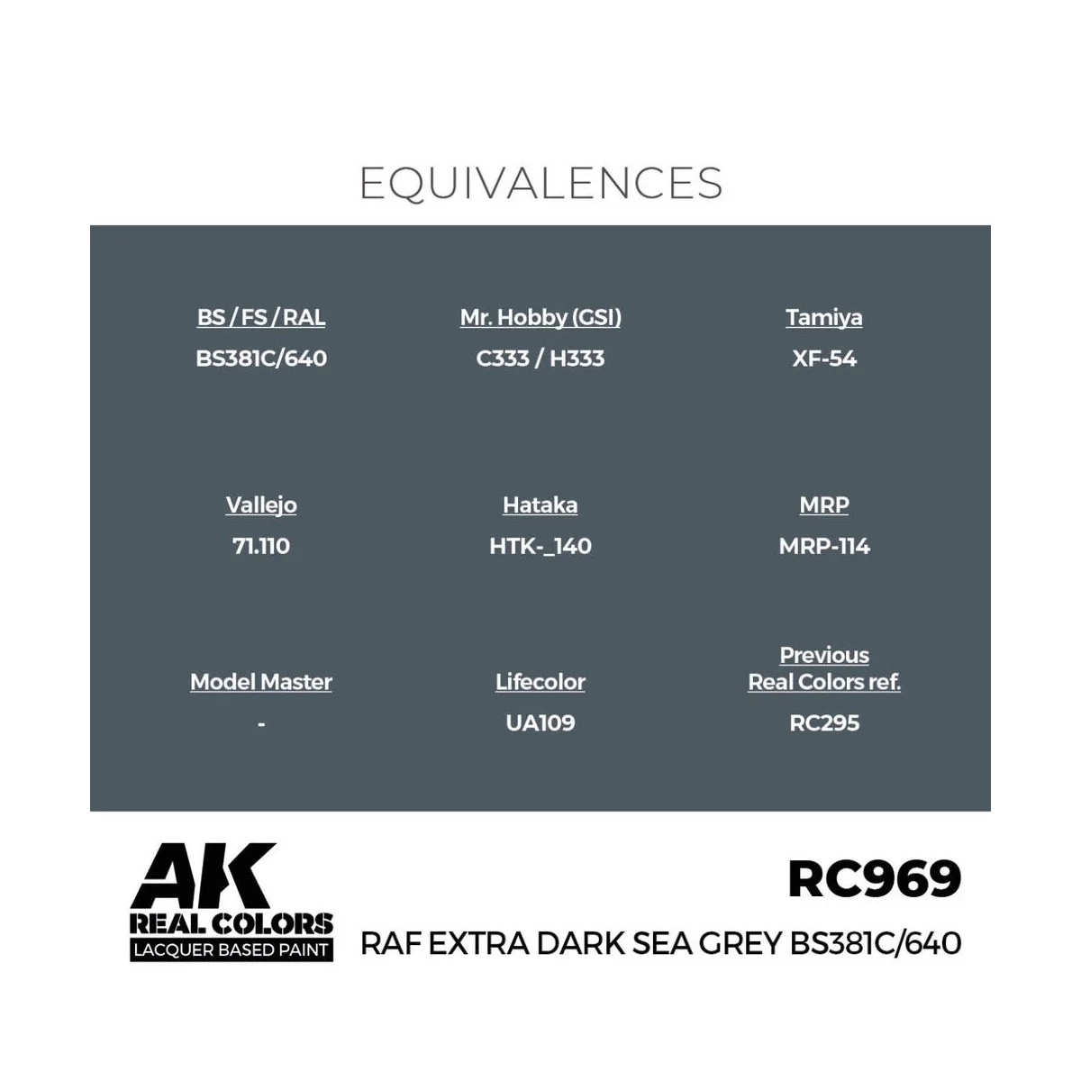 Real Colors: RAF Extra Dark Sea Grey BS381C/640 17 ml. - AK Interac...