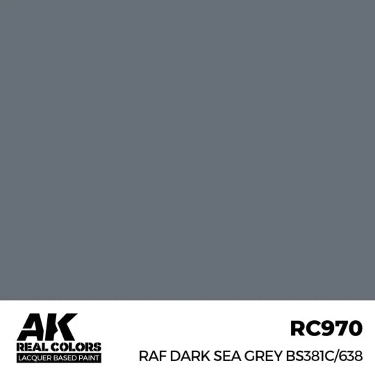 Real Colors: RAF Dark Sea Grey BS381C/638 17 ml. - AK Interactive R...