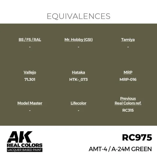 Real Colors: AMT-4 / A-24M Green 17 ml. - AK Interactive RC975