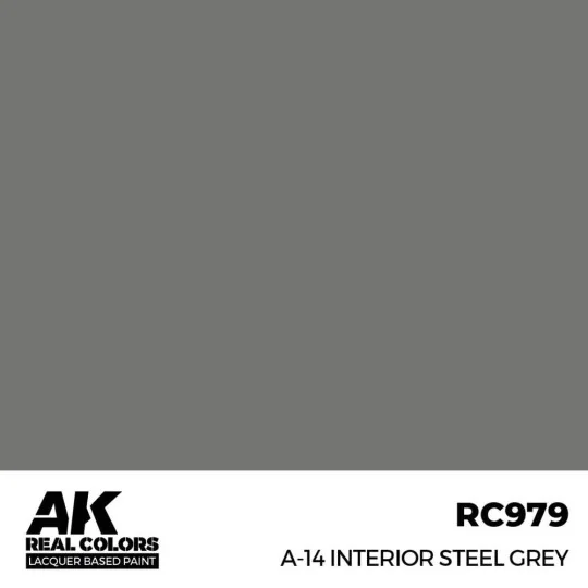 Real Colors: A-14 Interior Steel Grey 17 ml. - AK Interactive RC979
