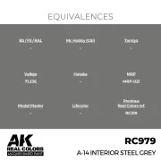 Real Colors: A-14 Interior Steel Grey 17 ml. - AK Interactive RC979