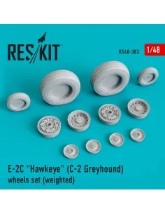 E-2C Hawkeye (C-2 Greyhound) wheels set (weighted), 1/48 - ResKit M...