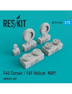 F4U Corsair/F6F Hellcat NAVY wheels set, 1/72 - ResKit Models RS72-...