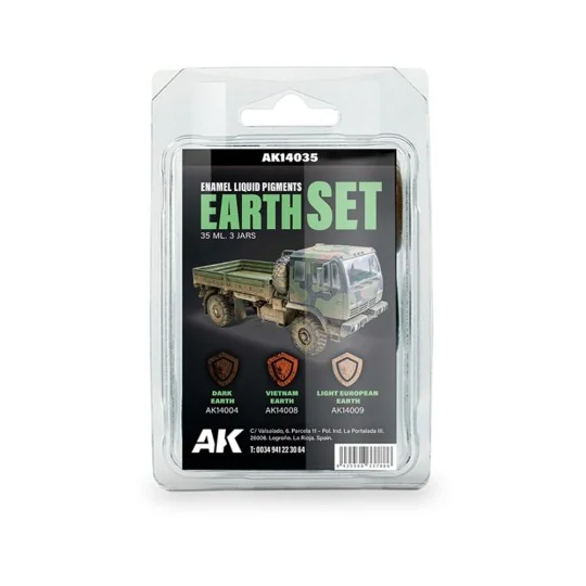 EARTH SET - Liquid Pigment (3 ref) - AK Interactive AK14035