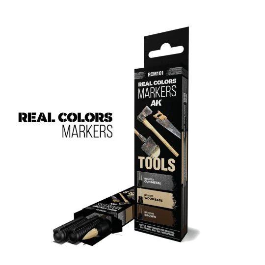 TOOLS - SET 3 REAL COLORS MARKERS - AK Interactive RCM101 TOOLS - SET 3 REAL COLORS MARKERS - AK Interactive RCM101