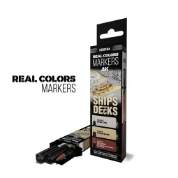 SHIPS & DECKS - SET 3 REAL COLORS MARKERS - AK Interactive RCM104
