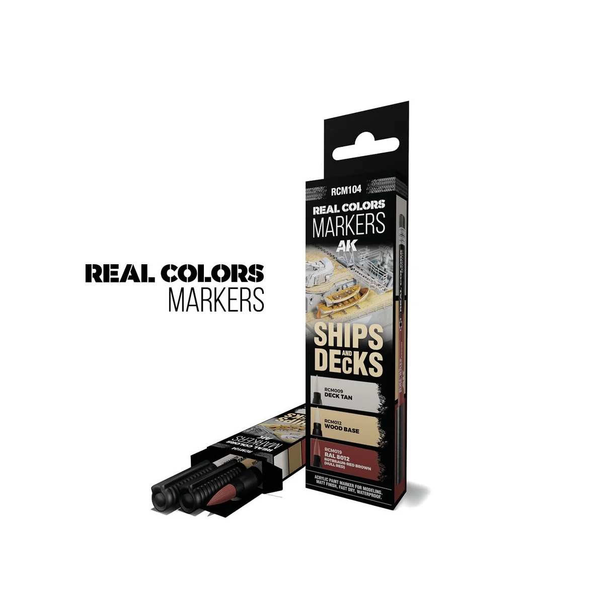 SHIPS & DECKS - SET 3 REAL COLORS MARKERS - AK Interactive RCM104 SHIPS & DECKS - SET 3 REAL COLORS MARKERS - AK Interactive RCM104