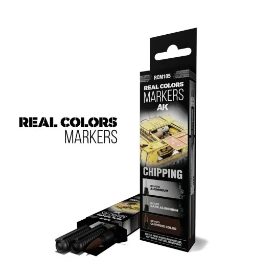 CHIPPING - SET 3 REAL COLORS MARKERS - AK Interactive RCM105