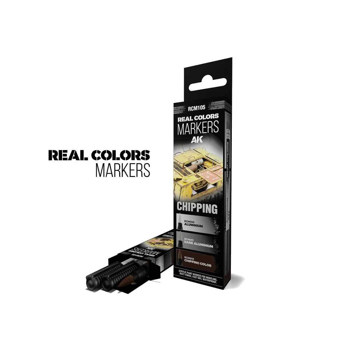 CHIPPING - SET 3 REAL COLORS MARKERS - AK Interactive RCM105