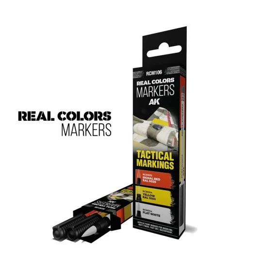 TACTICAL MARKINGS - SET 3 REAL COLORS MARKERS - AK Interactive RCM106 TACTICAL MARKINGS - SET 3 REAL COLORS MARKERS - AK Interactive RCM106