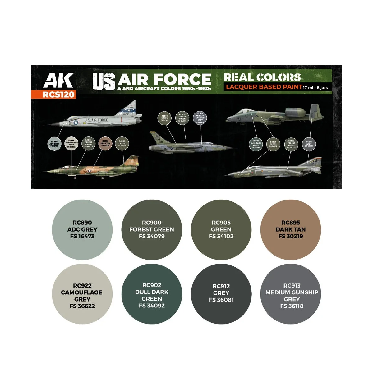 US Air Force & ANG Aircraft Colors 1960s-1980s SET - AK Interactive...