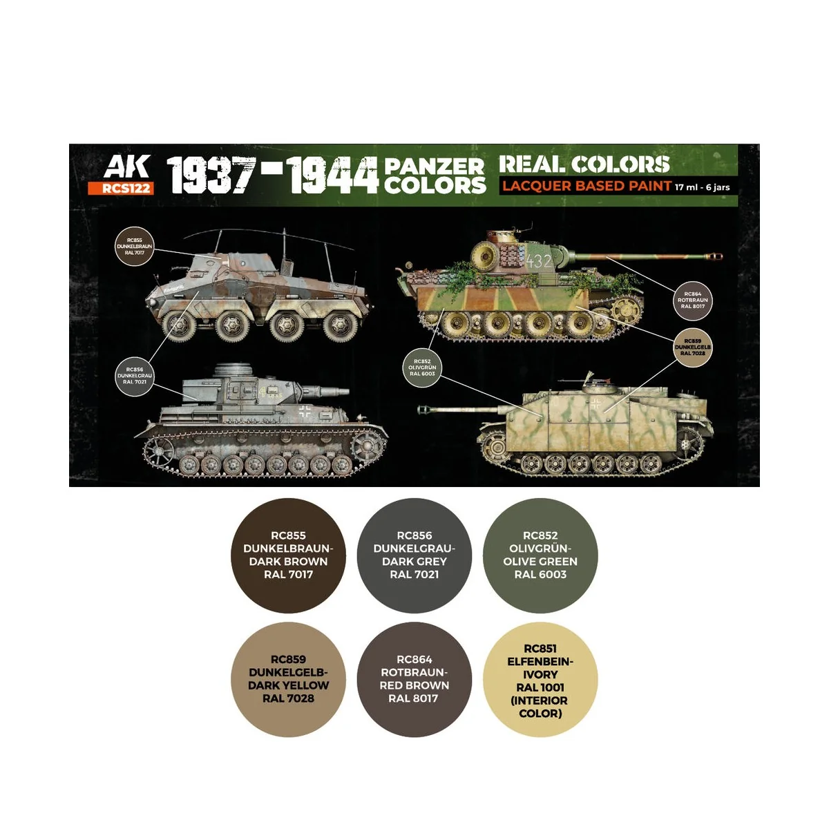 1937-1944 Panzer Colors SET - AK Interactive RCS122