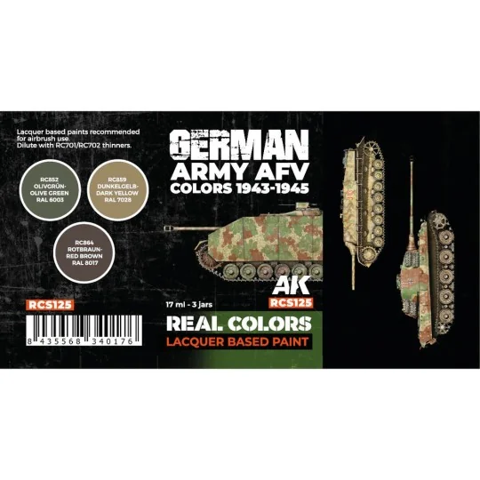 German Army AFV Colors 1943-1945 SET - AK Interactive RCS125