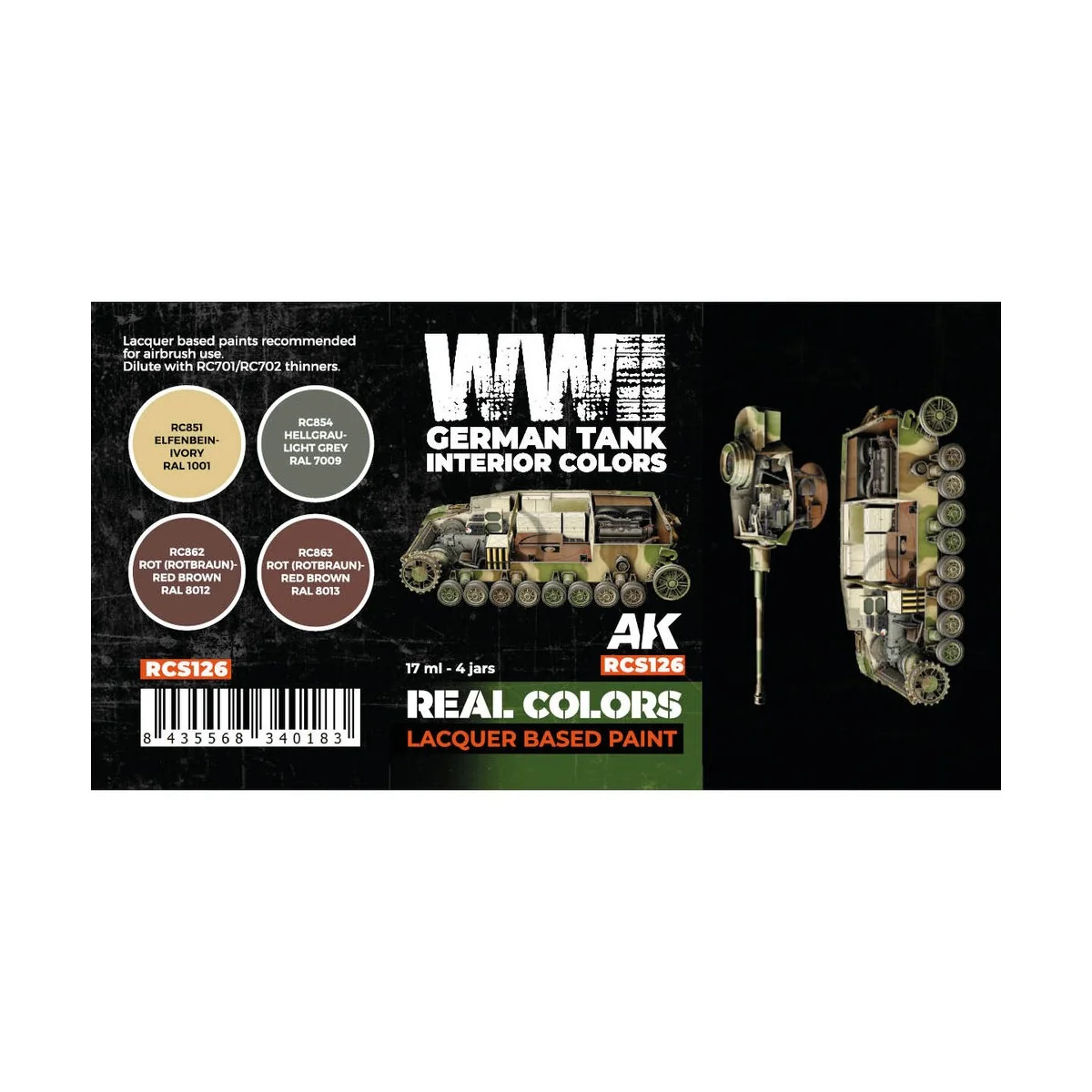 WWII German Tank Interior Colors SET - AK Interactive RCS126
