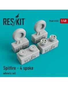 Spitfire (4 spoke) wheels set, 1/48 - ResKit Models RS48-0103