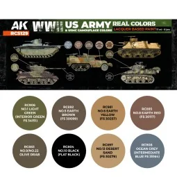 WWII US Army & USMC Camouflage Colors SET - AK Interactive RCS129