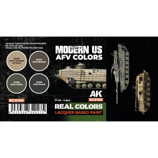 Modern US AFV Colors SET - AK Interactive RCS130
