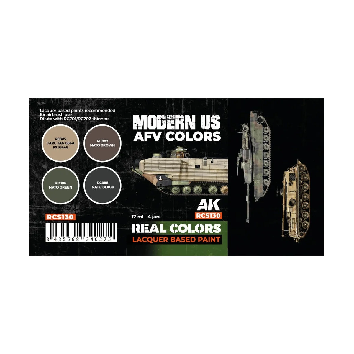 Modern US AFV Colors SET - AK Interactive RCS130