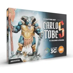SIGNATURE SET. CARLOS TOBES - 14 COLORS + FIGURE - AK Interactive A...