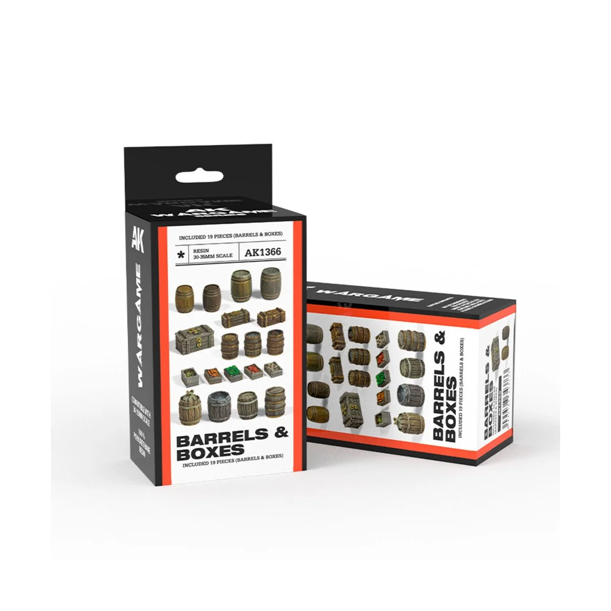 BARRELS & BOXES WARGAME SET (RESIN 30-35MM) - AK Interactive AK1366