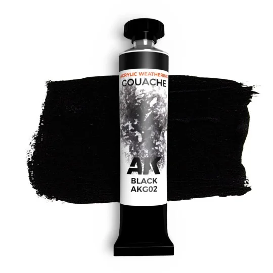 BLACK - AK GOUACHE 20 ml. - AK Interactive AKG02