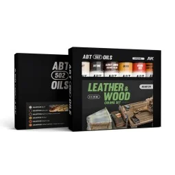 LEATHER & WOOD COLORS SET - ABT 502 OILS - AK Interactive AKABT311