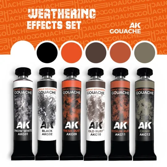 WEATHERING EFFECTS SET - AK GOUACHES - AK Interactive AKG25