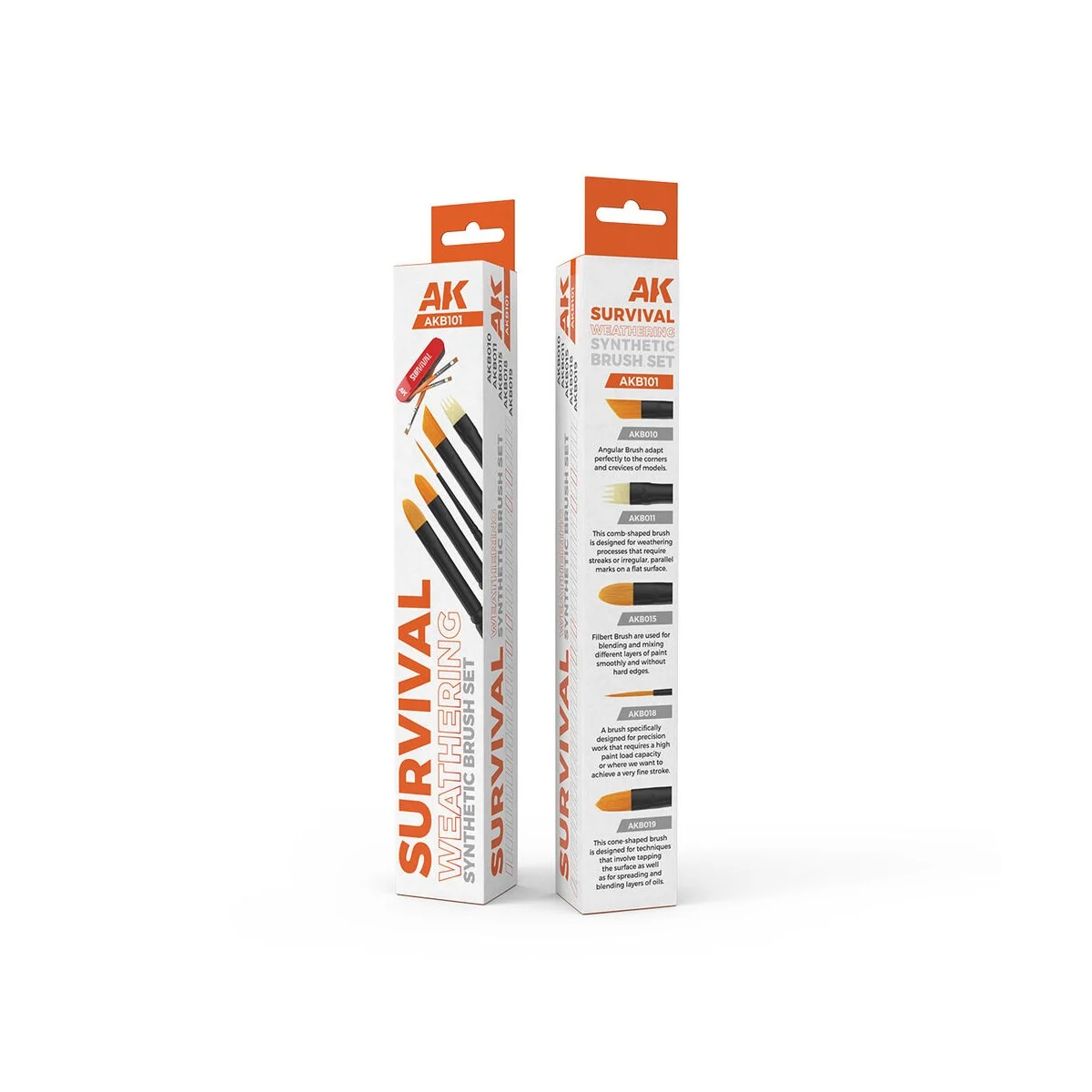 SURVIVAL WEATHERING BRUSHES SET (5 brushes) - AK Interactive AKB101