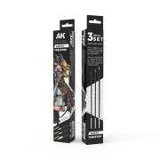 TABLETOP SYNTETHIC BRUSHES SET (3 brushes) - AK Interactive AKB102