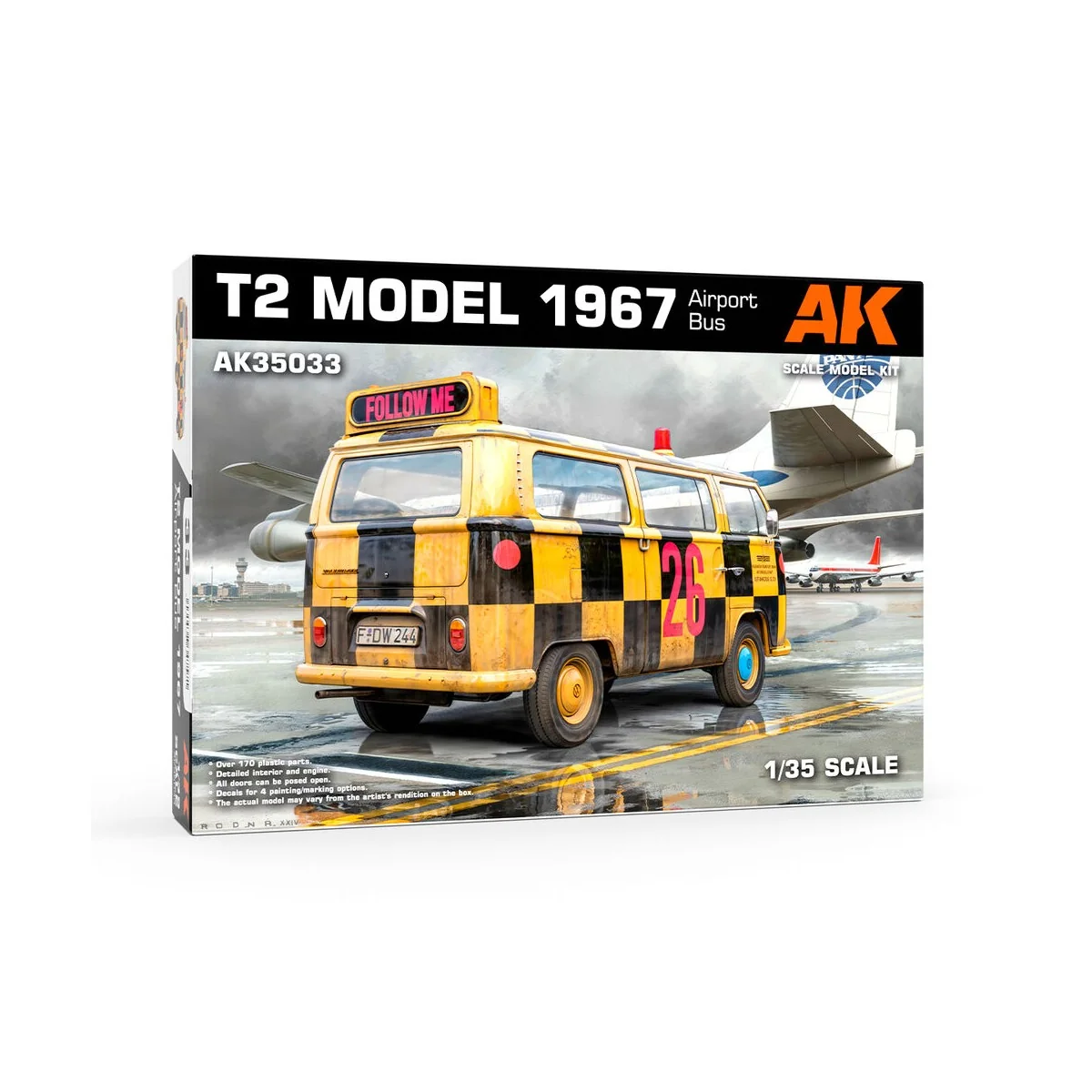 VOLKSWAGEN T2 Model 1967 Airport Bus, 1/35 - AK Interactive AK35033 VOLKSWAGEN T2 Model 1967 Airport Bus, 1/35 - AK Interactive AK35033