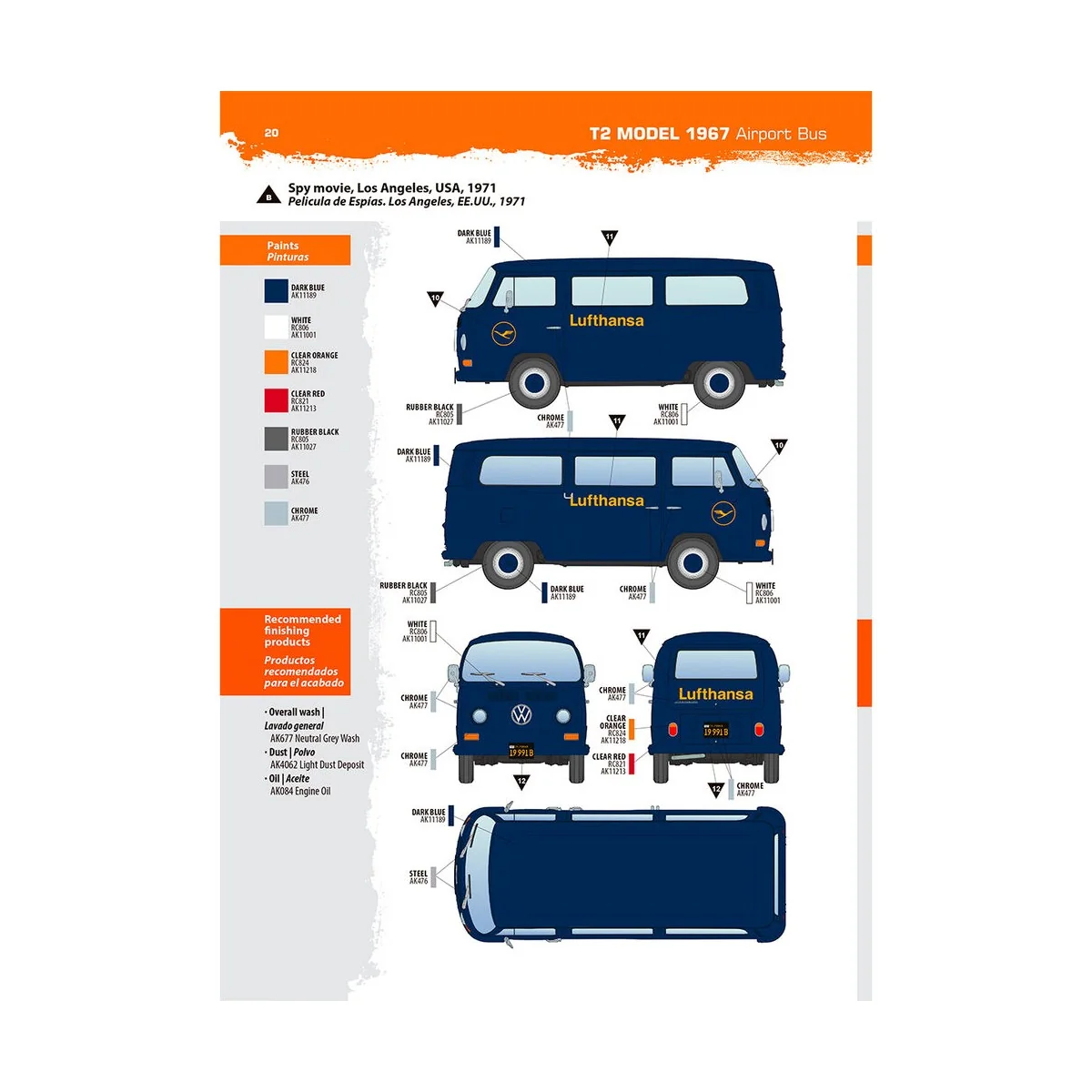 VOLKSWAGEN T2 Model 1967 Airport Bus, 1/35 - AK Interactive AK35033 VOLKSWAGEN T2 Model 1967 Airport Bus, 1/35 - AK Interactive AK35033