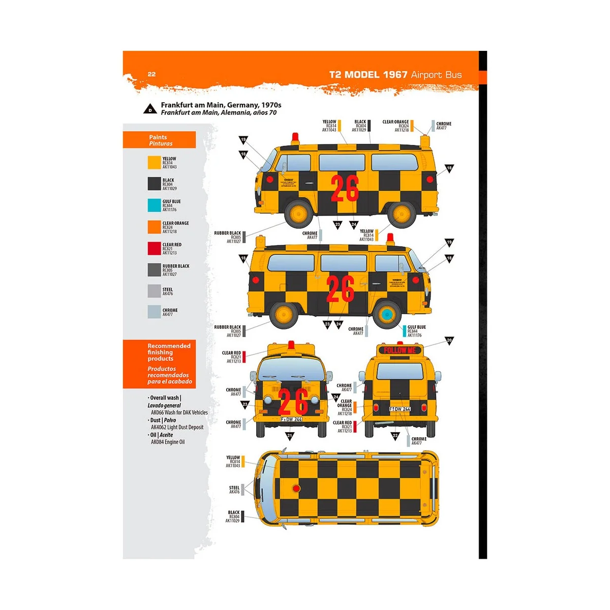 VOLKSWAGEN T2 Model 1967 Airport Bus, 1/35 - AK Interactive AK35033 VOLKSWAGEN T2 Model 1967 Airport Bus, 1/35 - AK Interactive AK35033