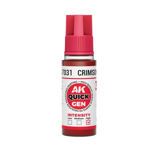 CRIMSON RED 18 ml - QUICK GEN - AK Interactive AK17031 CRIMSON RED 18 ml - QUICK GEN - AK Interactive AK17031