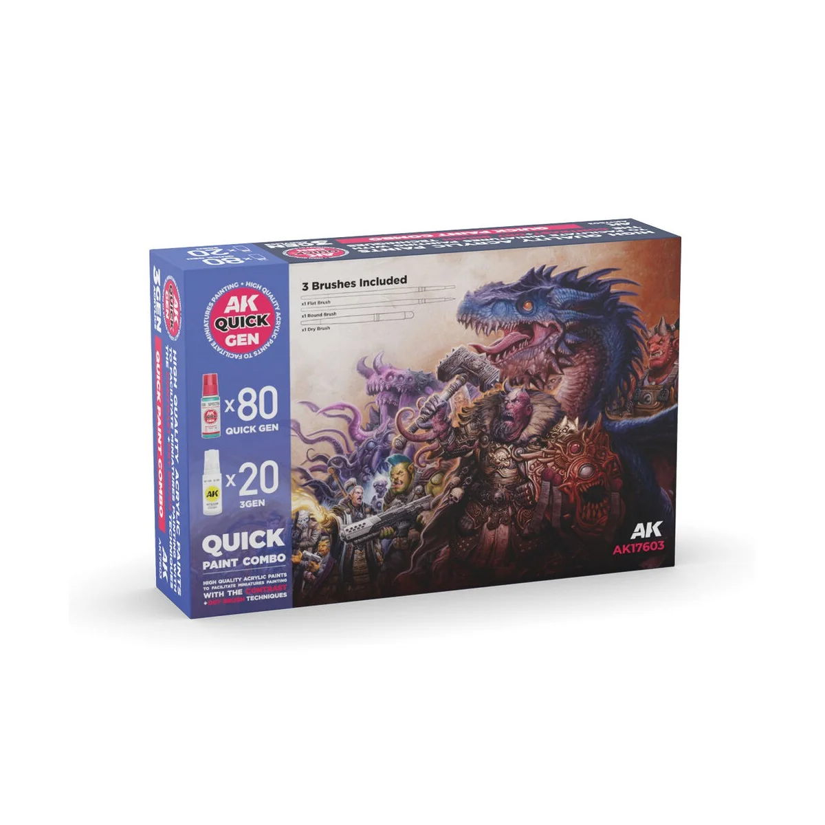 QUICK PAINT COMBO - 100 COLORS (80 QUICK GEN + 20 3GEN + 3 FREE BRU...