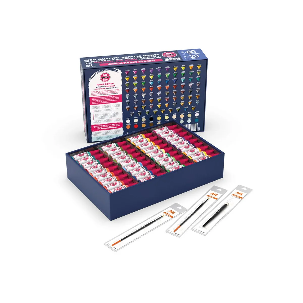 QUICK PAINT COMBO - 100 COLORS (80 QUICK GEN + 20 3GEN + 3 FREE BRU...