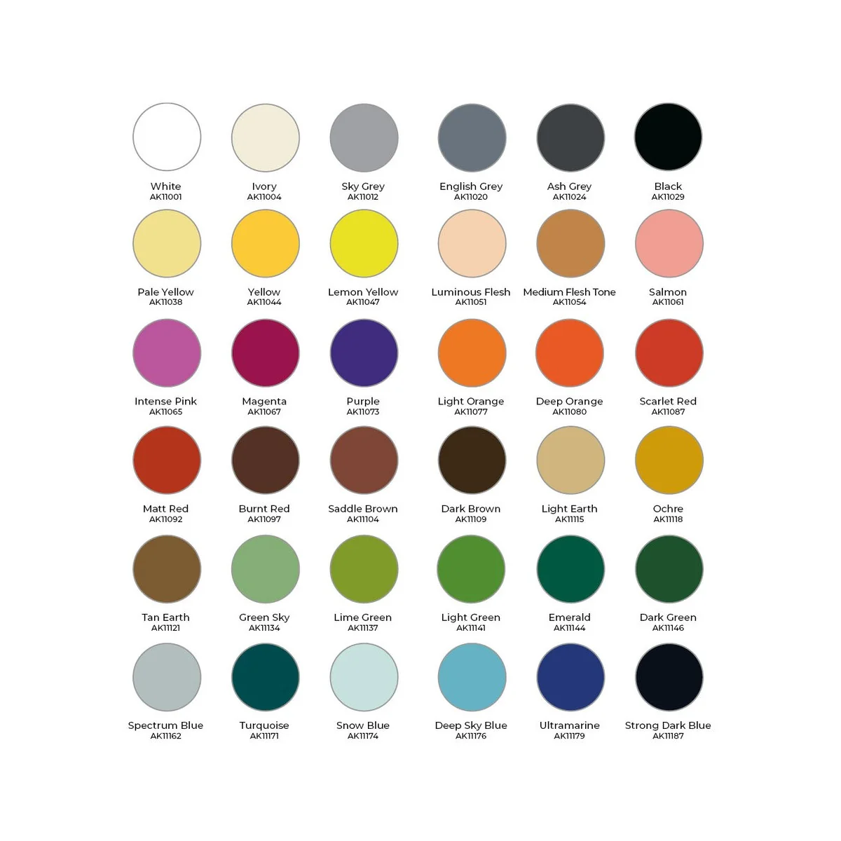 WARGAME PAINT IT ALL BOX 36 COLORS 3GEN - AK Interactive AK11782