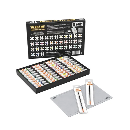 WARGAME PAINT IT ALL BOX 36 COLORS 3GEN - AK Interactive AK11782