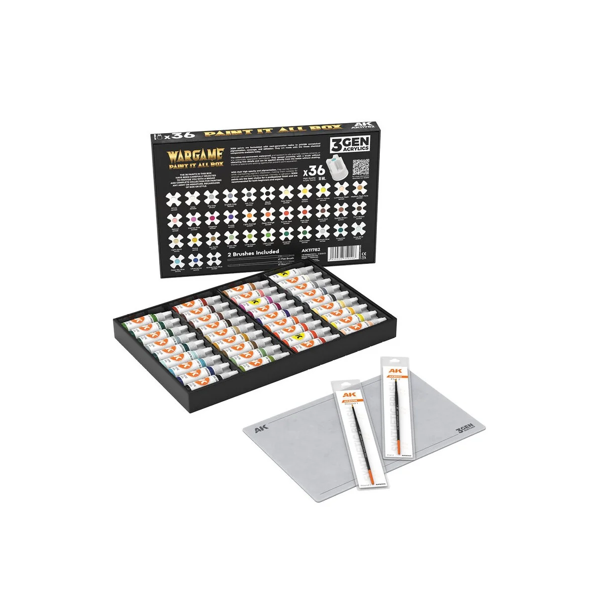 WARGAME PAINT IT ALL BOX 36 COLORS 3GEN - AK Interactive AK11782