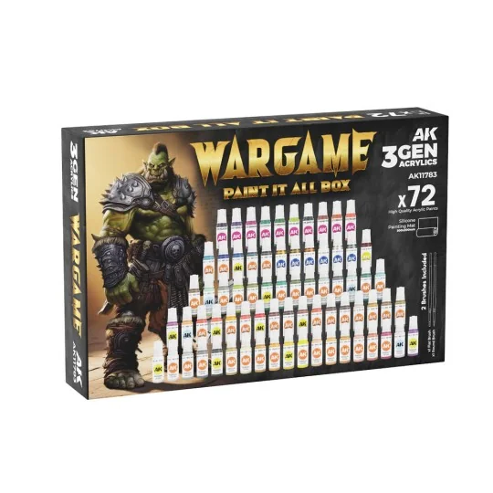 WARGAME PAINT IT ALL BOX 72 COLORS 3GEN - AK Interactive AK11783 WARGAME PAINT IT ALL BOX 72 COLORS 3GEN - AK Interactive AK11783