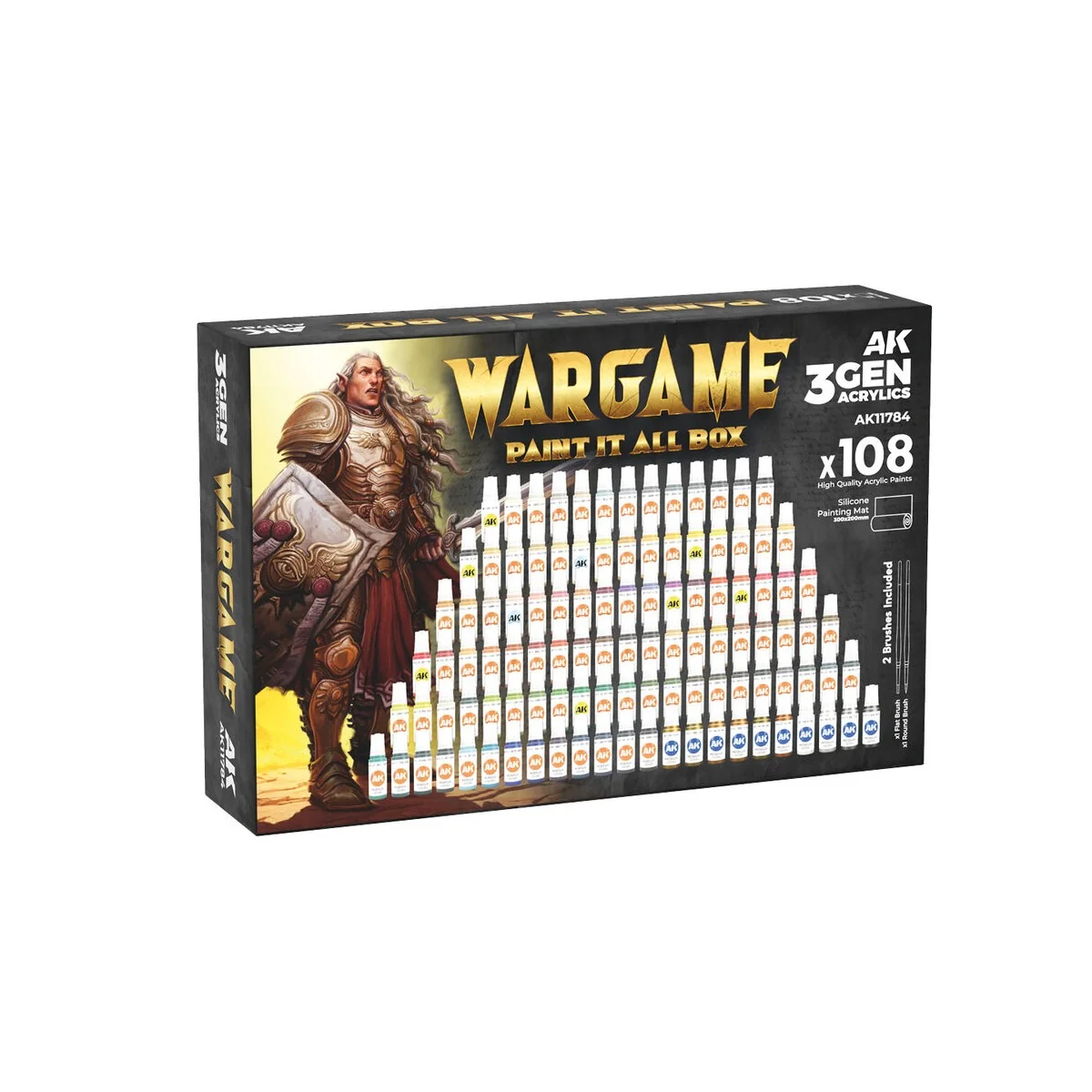 WARGAME PAINT IT ALL BOX 108 COLORS 3GEN - AK Interactive AK11784
