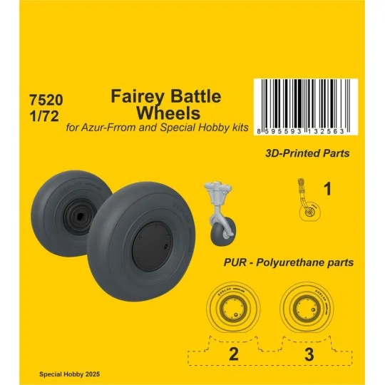 Fairey Battle Wheels for Azur-Frrom and Special Hobby kits, 1/72 - ...