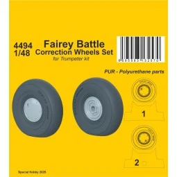 Fairey Battle Correction Wheels Set for Trumpeter kit, 1/48 - CMK 1...