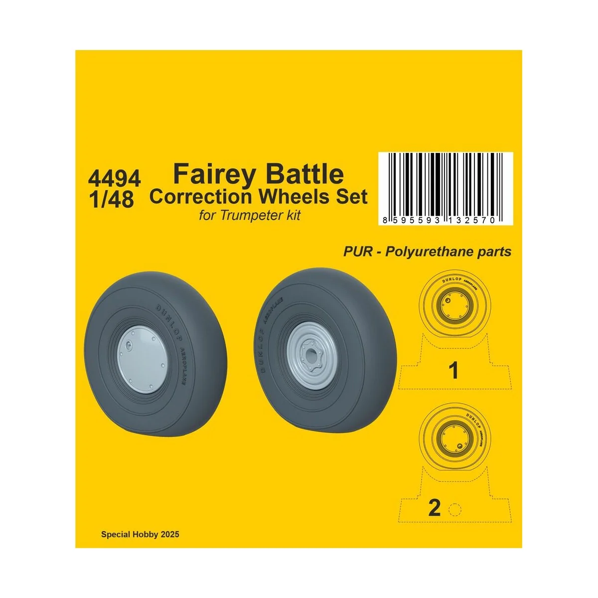 Fairey Battle Correction Wheels Set for Trumpeter kit, 1/48 - CMK 1...