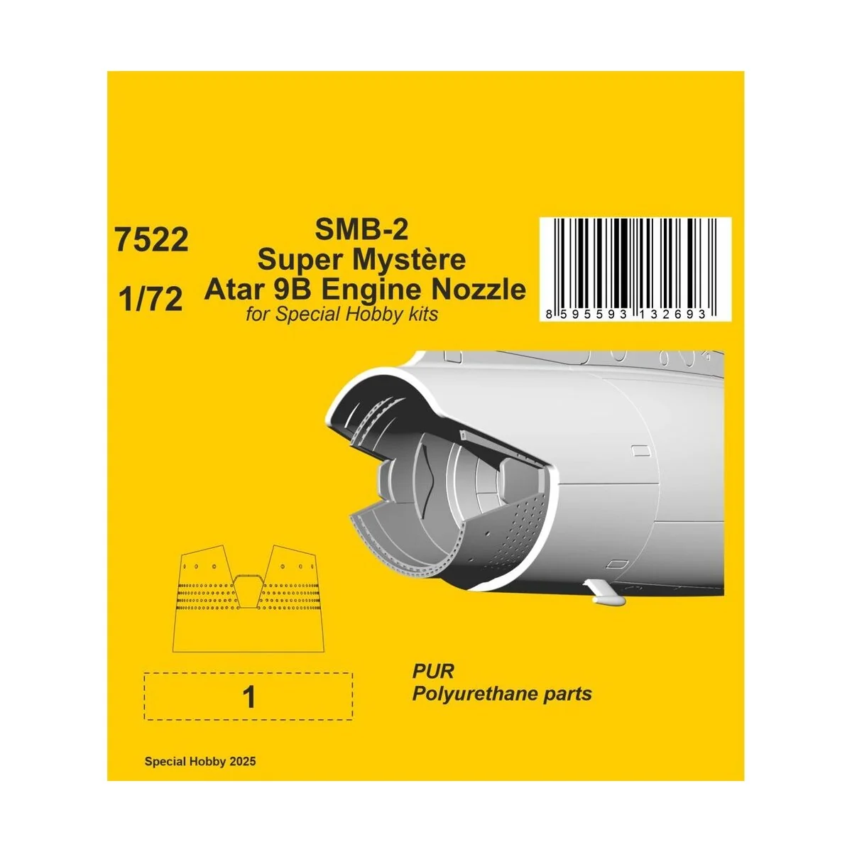 SMB-2 Super Mystère Atar 9B Engine Nozzle for Special Hobby kit - C...