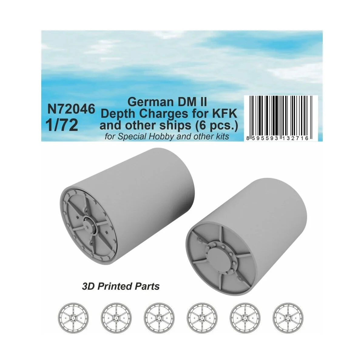 German DM II Depth Charges (6 pcs.) for KFK and other ships for Spe...