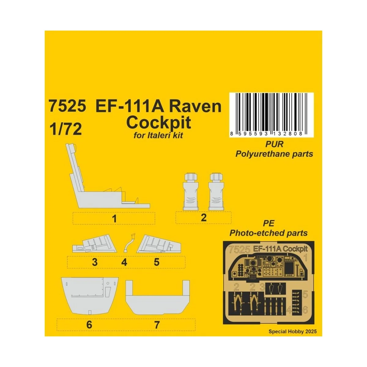 F-111A Cockpit for Italeri, 1/72 - CMK 129-7525 F-111A Cockpit for Italeri, 1/72 - CMK 129-7525