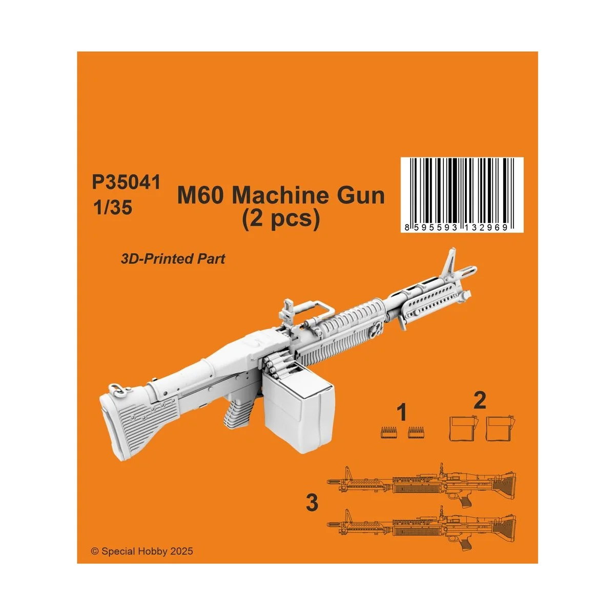 M60 Machine Gun 1/35 (2 pcs) - CMK 129-P35041