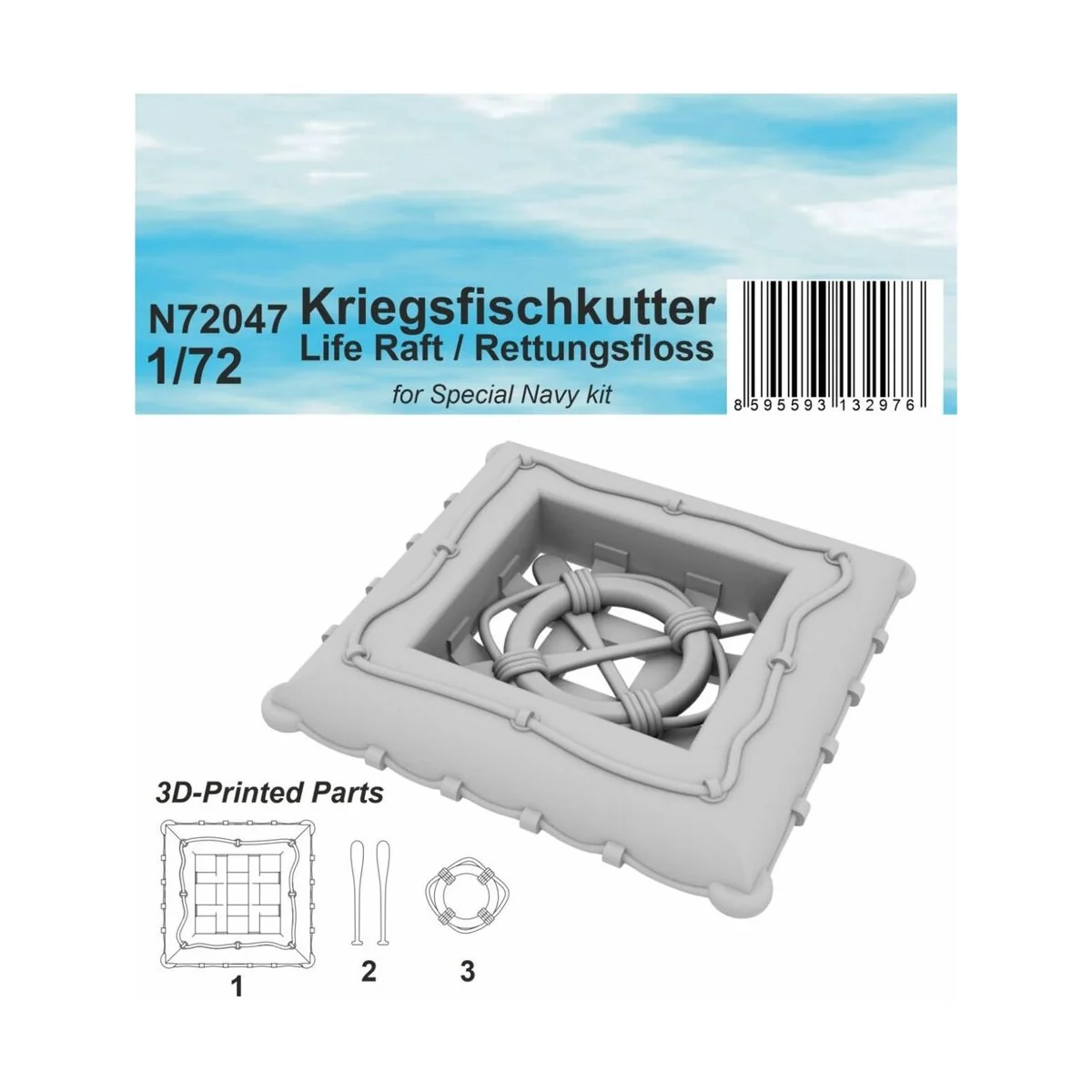 Kriegsfischkutter Life Raft / Rettungsfloss - CMK 129-N72047